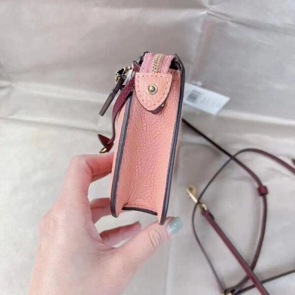 Coach C5368 Noa Pop Up Messenger In Colorblock In Brass/Light Coral Multi - Picture 3 of 5